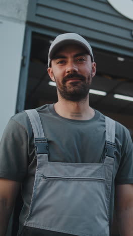 professional worker in uniform at a warehouse