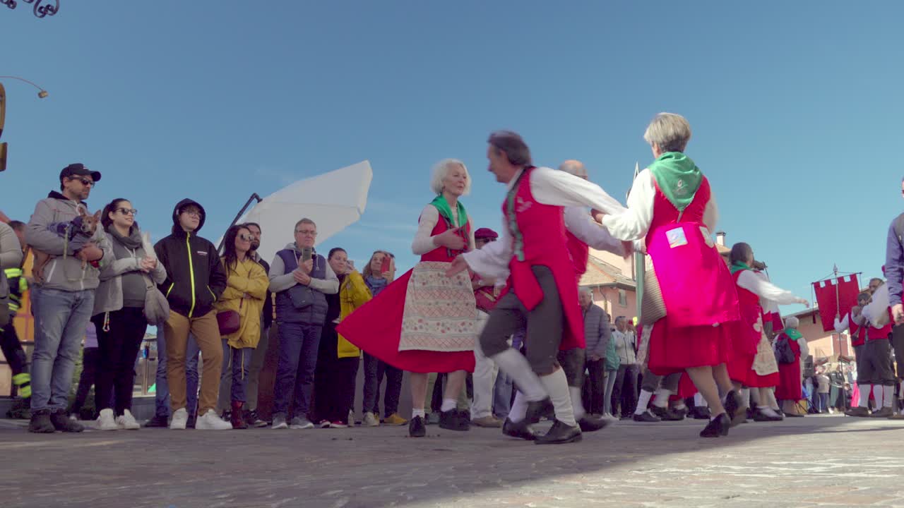 La brava Part - a folk group performing a traditional dance in Folgaria, Alpe Cimpra, Trentino, Italy