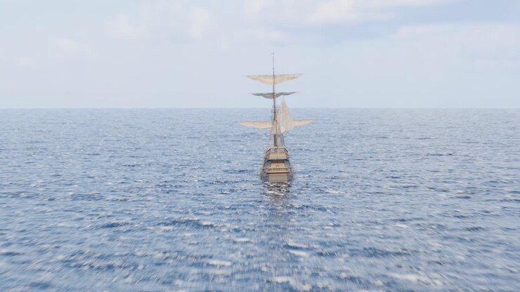 Ship sailing in the ocean