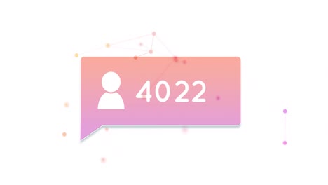 animación de la red de conexiones y el icono de las redes sociales sobre un fondo blanco