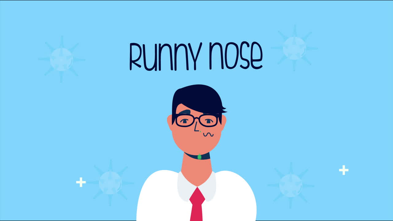 코로나19 증상으로 코가 흐르는 환자