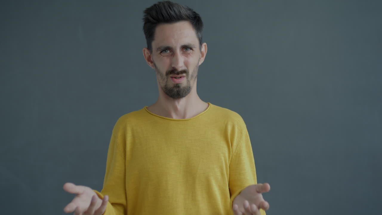 Man expressing disgust or disapproval