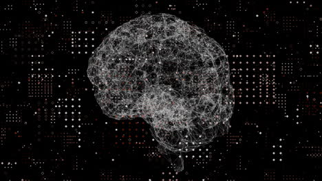 animazione dell'elaborazione dei dati digitali sul cervello umano