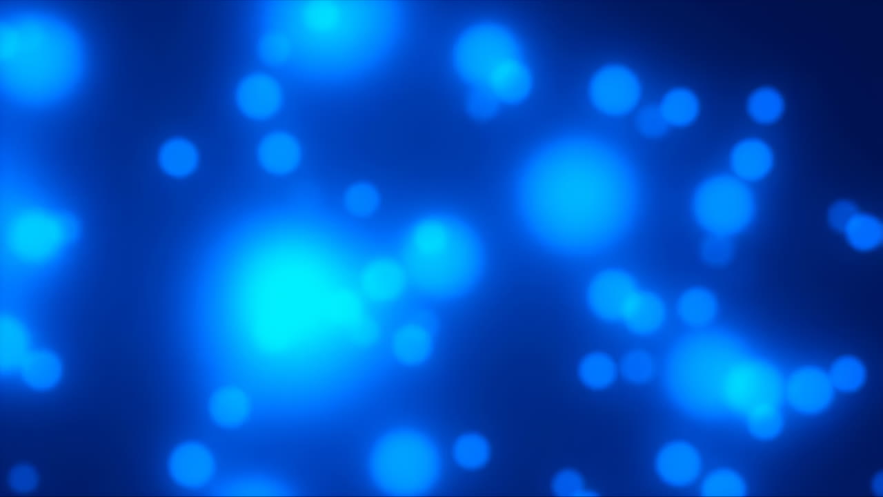 Luci bokeh blu astratte in movimento su sfondo scuro