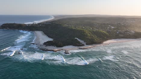 orbiting drone shot of stradbroke islands point lookout north gorge