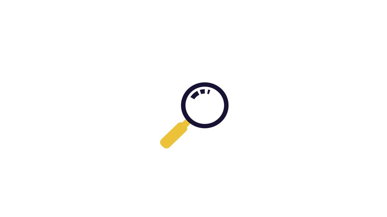 Animated Magnifying Glass Icon on White Background