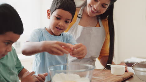 Eggs,-mom-or-excited-children-baking-in-kitchen-as