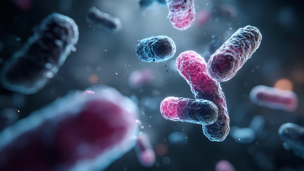 Dynamic Visualization of Bacterial Structures: Exploring the Intricacies of Microbial Life in a Stunning 3D Render Showcasing Diverse Bacterial Forms and Activities