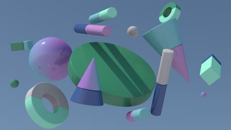 formas geométricas coloridas en movimiento. animación abstracta, renderizado en 3d.