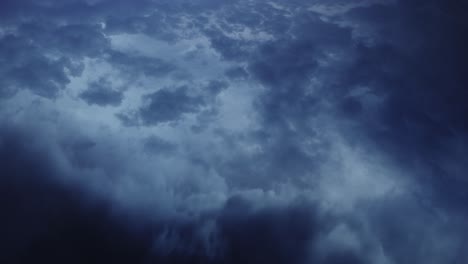 timelapse, thick dark clouds and thundering thunderstorm