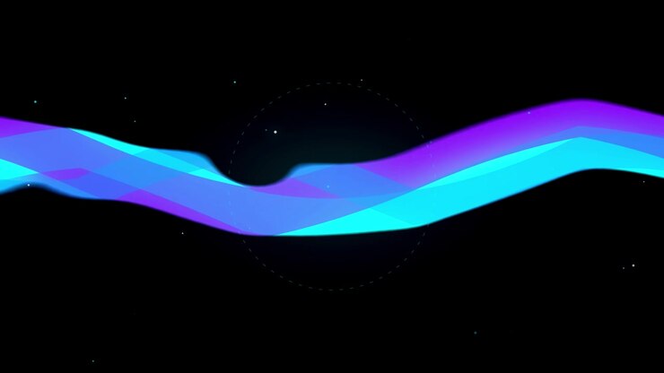 Abstract Motion Graphic with Flowing Blue and Purple Waves