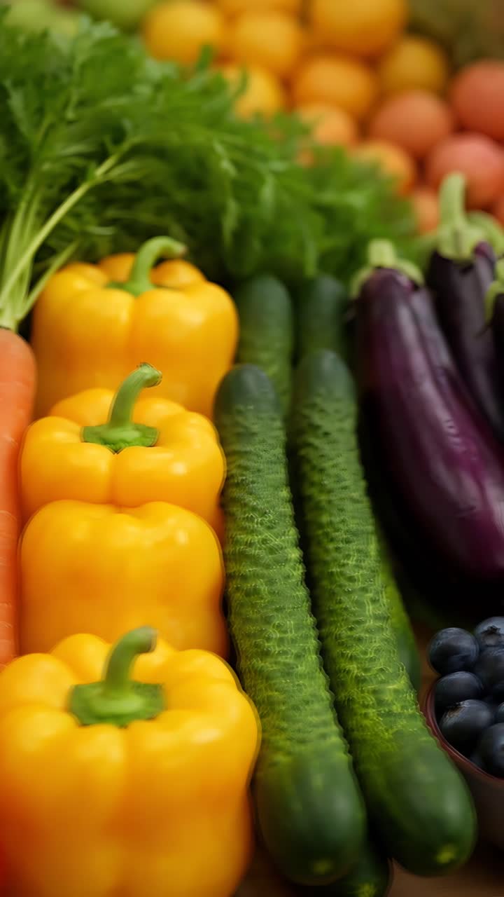 Frutta e verdura fresca biologica 4K.