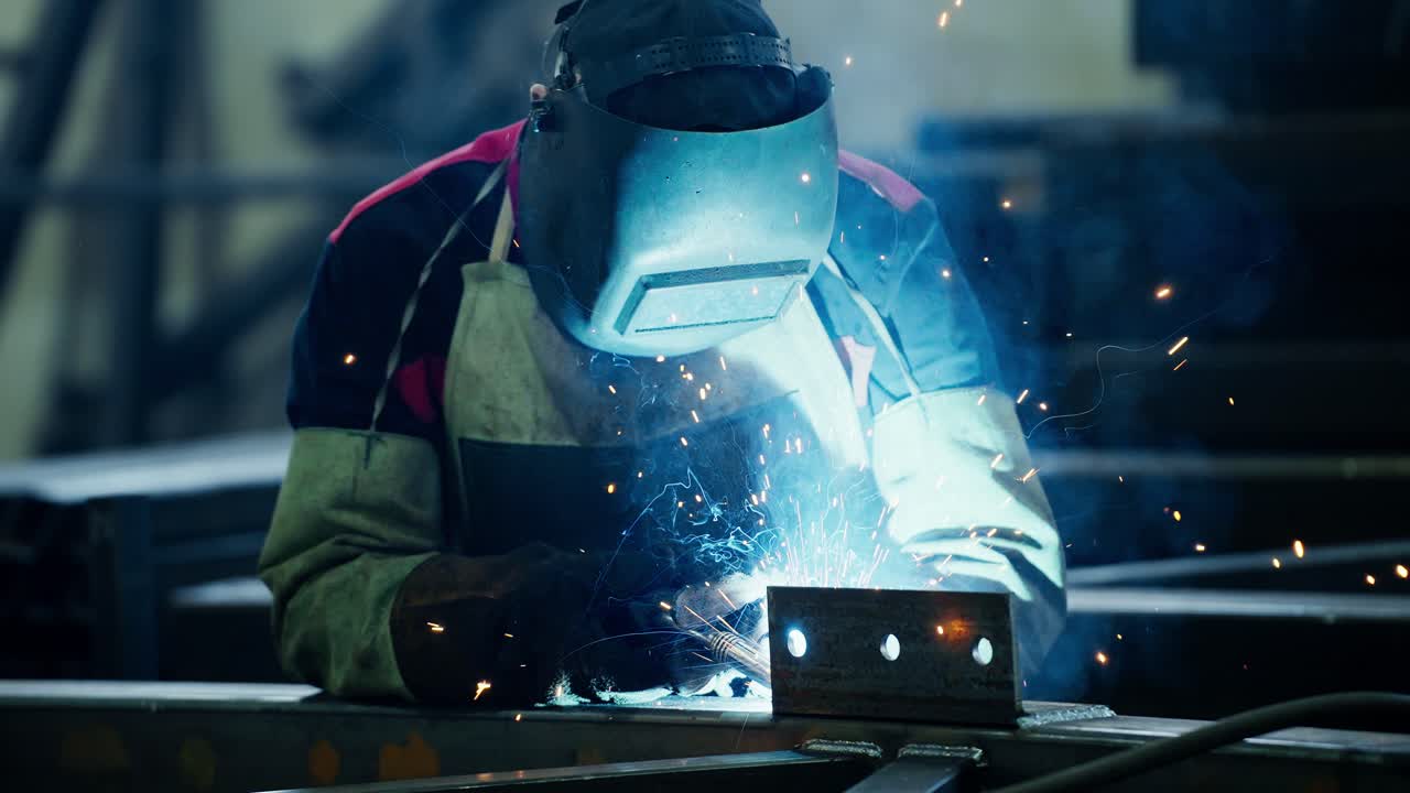 Welding sparks in metal construction