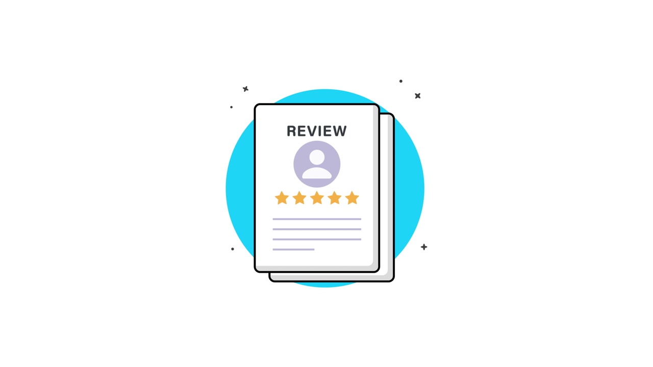 Animated Review Document with Filling Star Rating