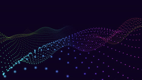 forma de onda vibrante puntos coloridos en fondo negro para sitio web o diseño