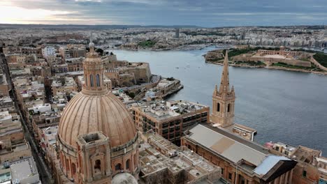 Drone-flight-over-of-Basilica-Lady-of-Mount-Carmel-church,-St