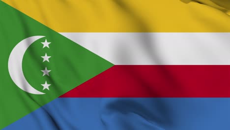 comoros flag seamless waving animation