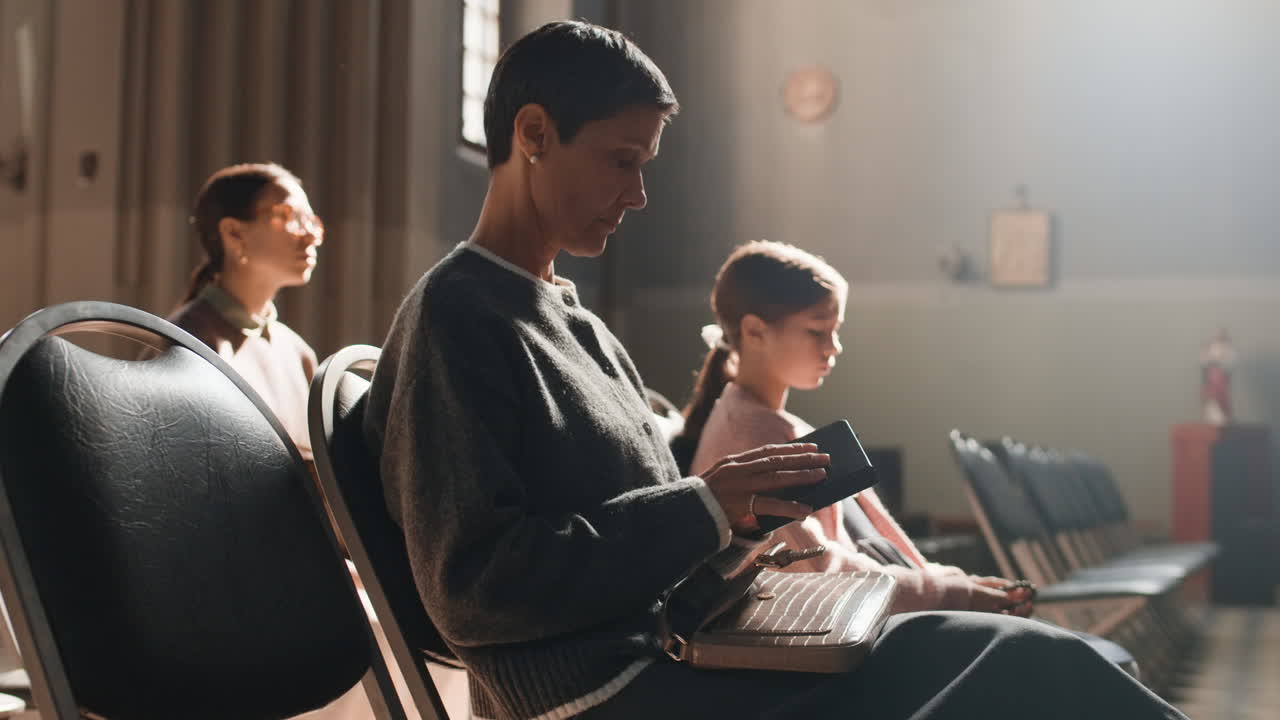 People sitting in church