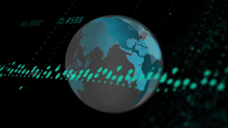 animación del globo giratorio sobre el procesamiento de datos