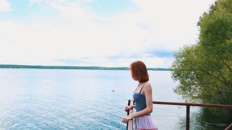 woman by the lake