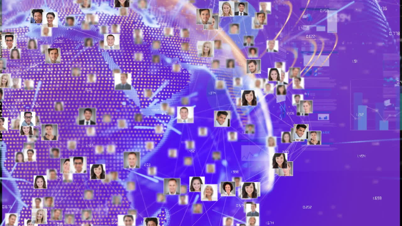 Animazione di icone di persone su un globo