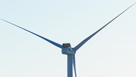detail of a wind turbine blades against cloudless sky