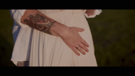 couple's romantic wedding day