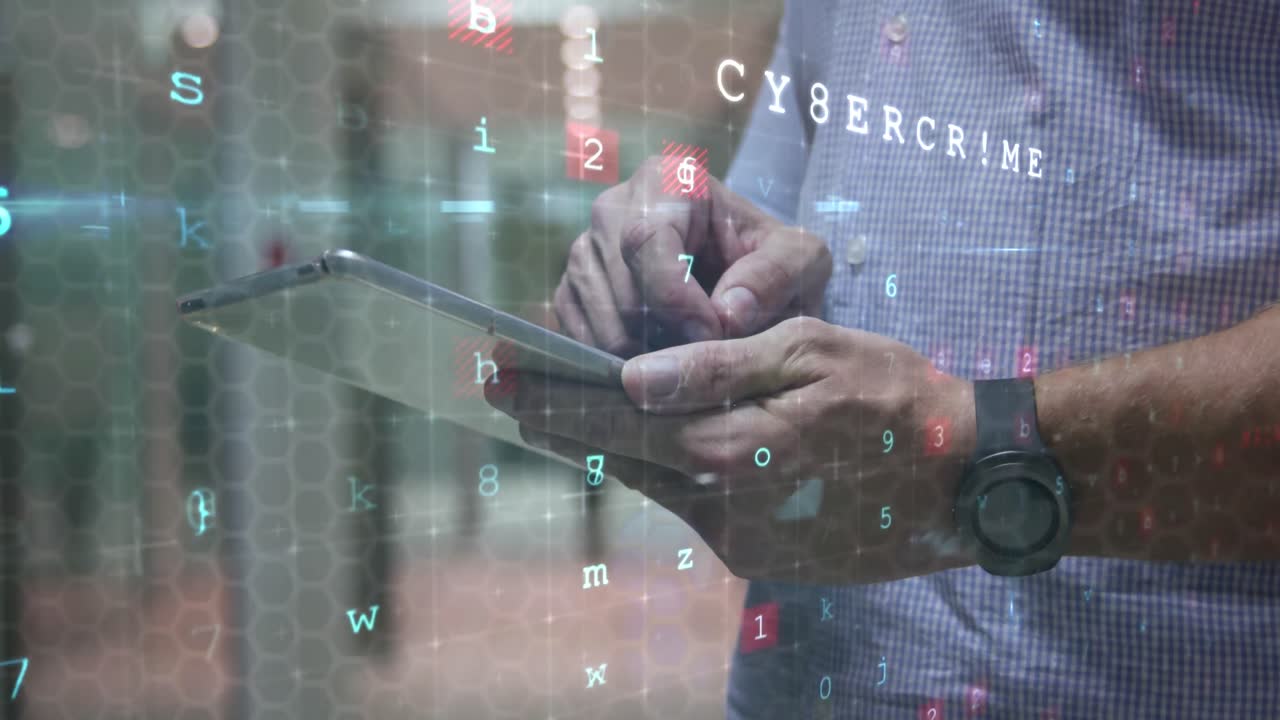 Animazione di cybercrimine e sicurezza informatica 4k