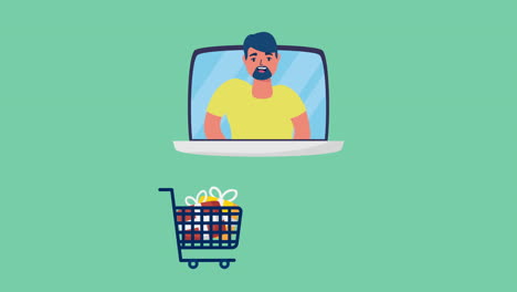hombre de compras en línea