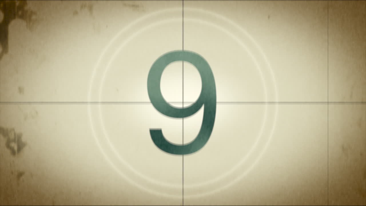 Animatie retro film aftelling in jaren 80 en 90 stijl 14
