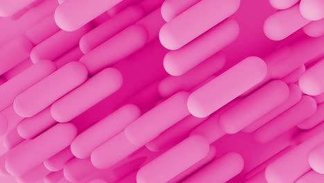 3d abstract set of different colors shapes cylinder background. 4k computer render loop animation footage.