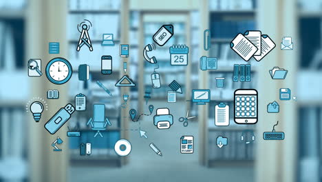 iconos diferentes y una biblioteca