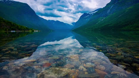 lovatnet lake beautiful nature norway.
