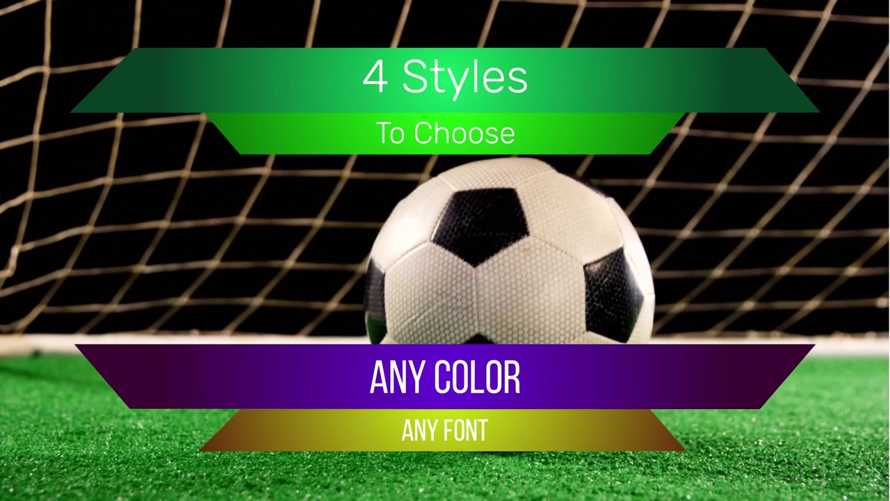 Soccer Ball Rolling on Field with Animated Lower Thirds Graphics