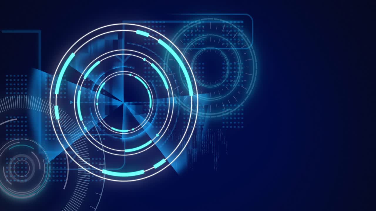 animación de escaneos y procesamiento de datos a través de una pantalla digital