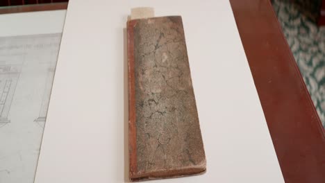 Old-1800s-ledger-from-the-Historical-Museum-and-Research-library-for-the-Ontario-County-Research-society-in-Canandaigua-New-York-Lemuel-Durfee
