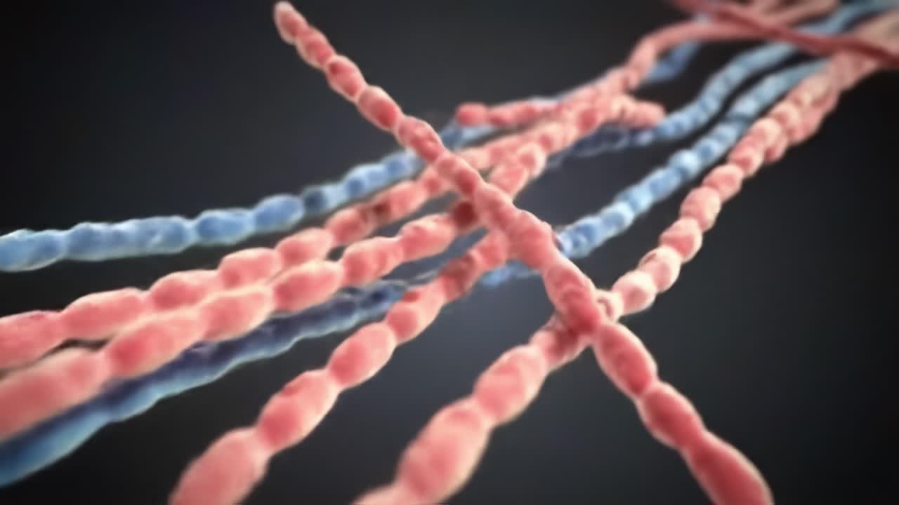 A Stunning Close-Up of Colorful Microscopic Structures, Showcasing the Intricate Details of Bacterial Forms and Their Unique Characteristics Through Vibrant Coloration