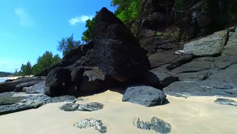 paradise beach of white sand with the island of langkawi malaysia