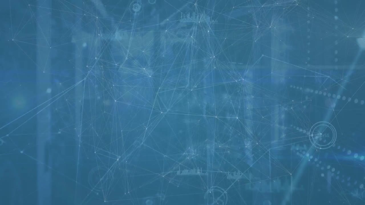 animación de la red de conexiones y datos diversos a través de servidores