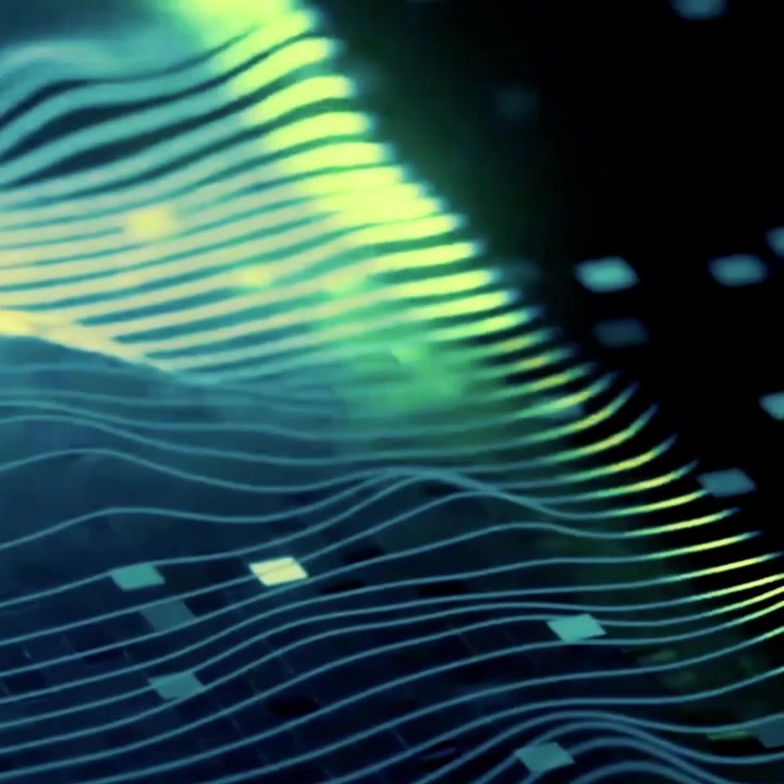 Abstract Digital Lines Flowing with Glowing Green Wave