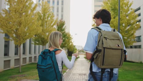 Students Walking on College Campus