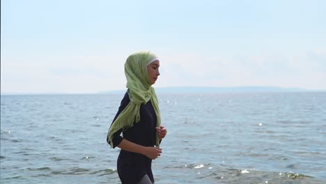 woman walking on the beach