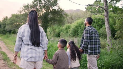 family hike in nature