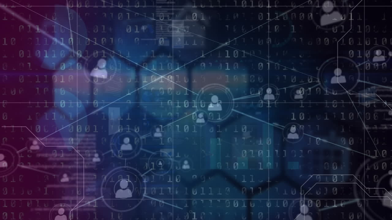 animación del procesamiento de datos sobre un fondo negro