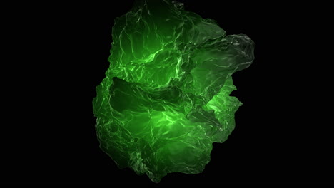 forma verde líquida futurista que fluye en el espacio ultraterrestre