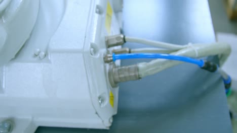 electric wire and air hose connected at control box of robot 4k