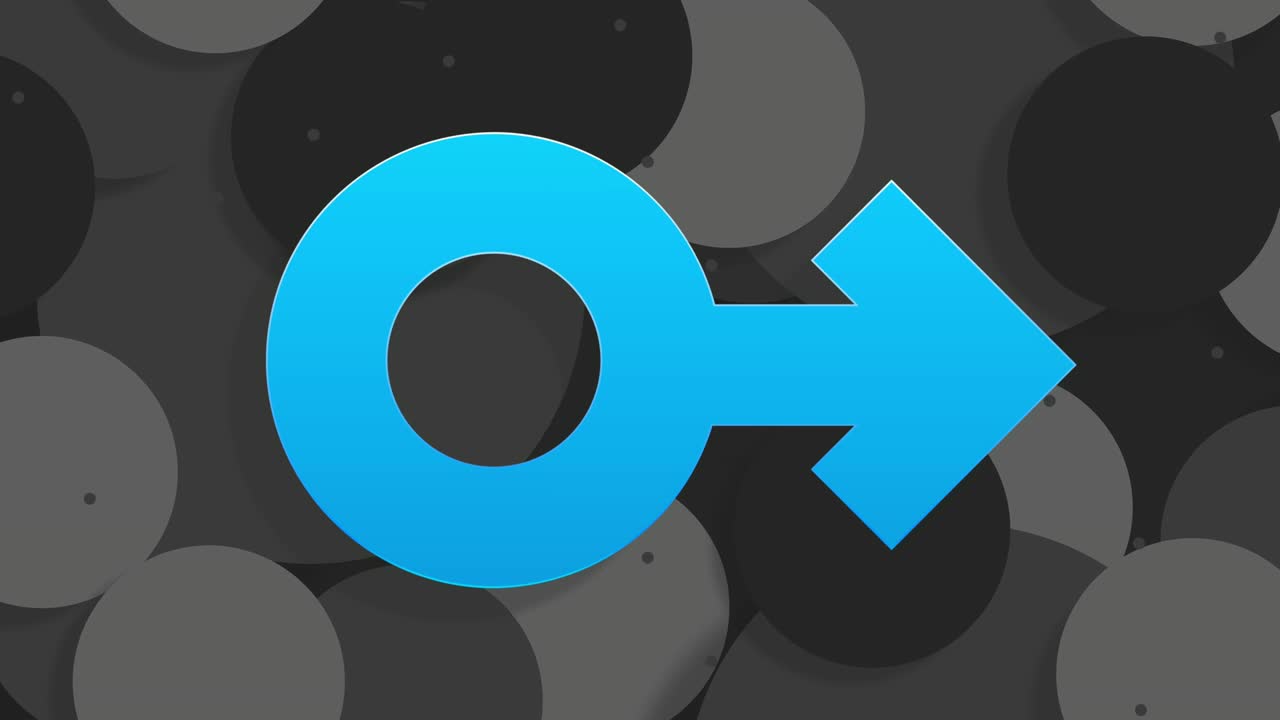 Male symbol on moving graphic background