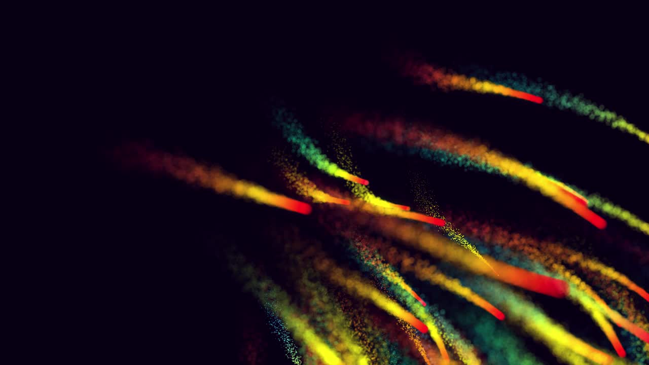 Magic particles form beatuful trails. Swirl structure. 3d render abstract colorful explosion with luma matte like alpha channel. Rainbow color explosion.