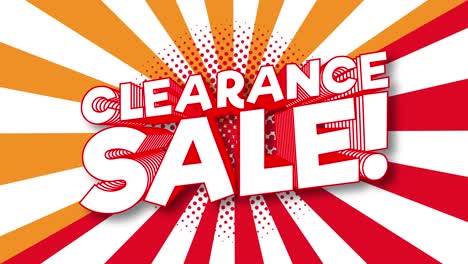 animated advertisement for a vibrant clearance sale.