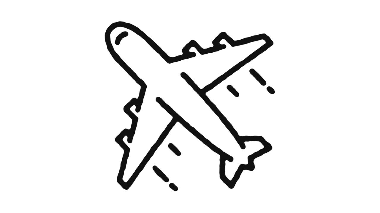 Airplane Icon Animation Footage & Alpha Channel